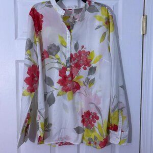 Talbots cotton summer shirt, long sleeve, light weight, size L